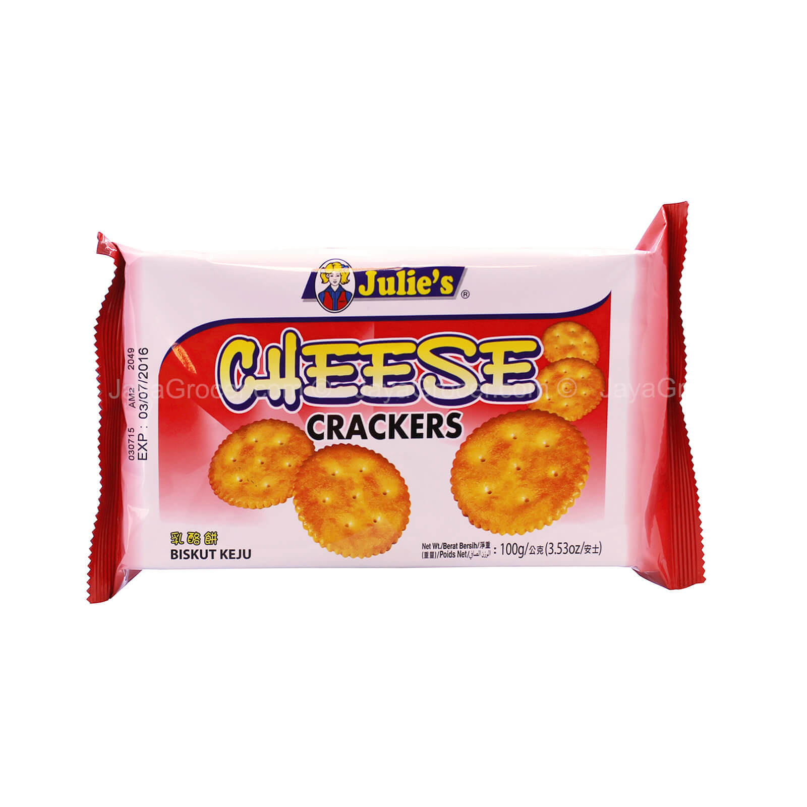 The Foods Cookies & Biscuits Julie's Cheese Crackers 100gm