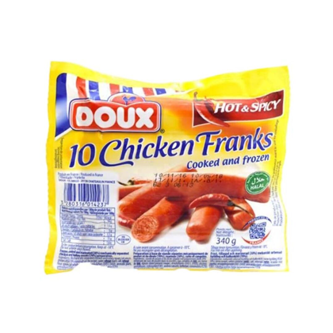 The Foods FROZEN FOODS Doux Chicken Franks Hot & Spicy Flavour