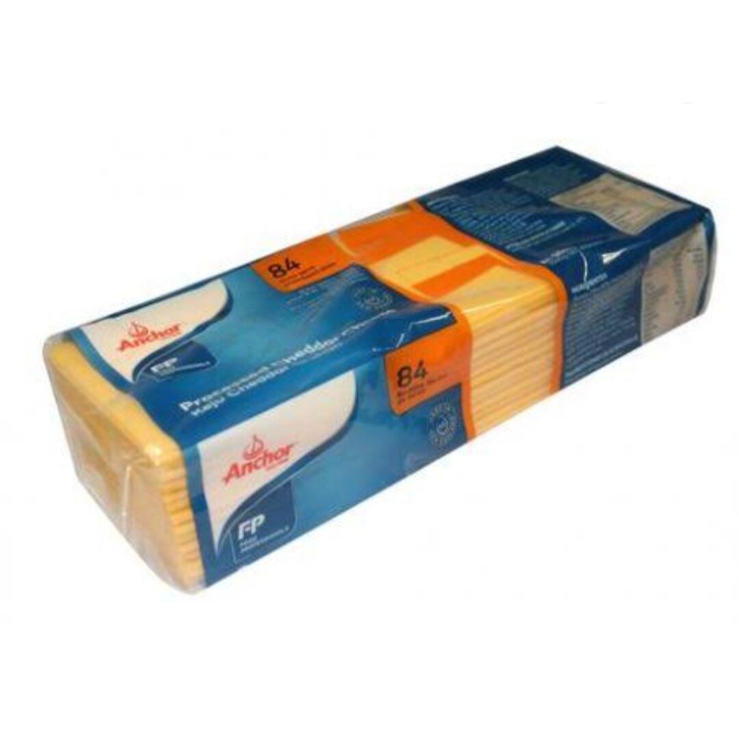Foods FROZEN FOODS Anchor Cheddar Cheese Slices 84ct/1kg